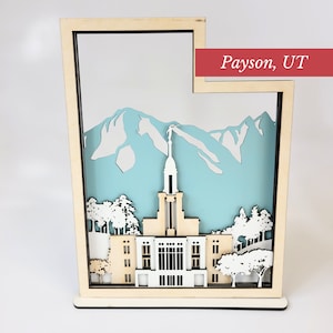 Payson Utah Temple, LDS Customized Temple State Sign, Laser cut and fully assembled