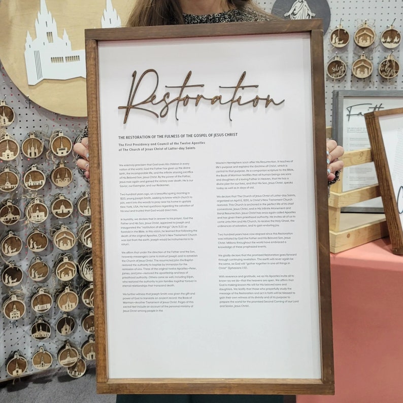 Proclamation Decorative The Restoration | LDS Proclamations Modern Wall Decor Sign | the ...