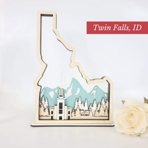 Twin Falls Idaho Temple, LDS Customized Temple State Sign, Laser cut and fully assembled