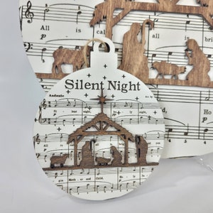 Silent Night Nativity Christmas Ornament