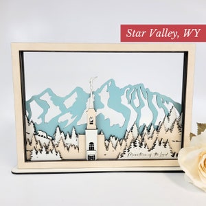 Star Valley Wyoming Temple, LDS Customized Temple State Sign, Laser cut and fully assembled