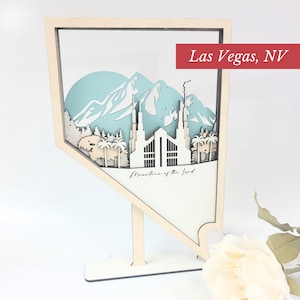 Las Vegas Nevada Temple, LDS Customized Temple State Sign, Laser cut and fully assembled