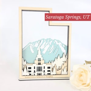 Saratoga Springs Utah Temple, LDS Customized Temple State Sign, Laser cut and fully assembled