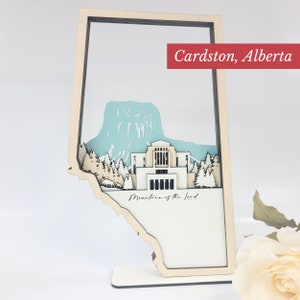 Cardston Alberta Canada Temple, LDS Customized Temple State Sign, Laser cut and fully assembled