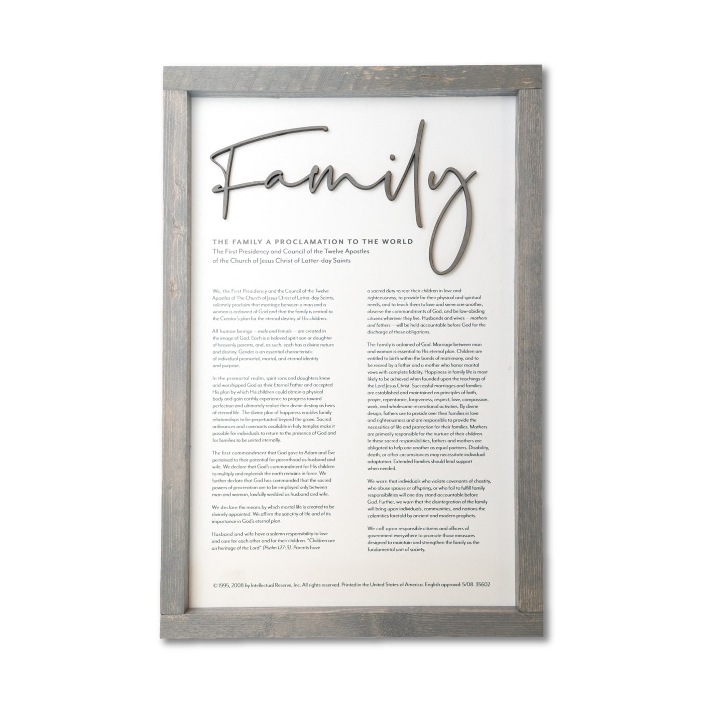 The Family: A Proclamation to the World | LDS Proclamations Modern Wall ...