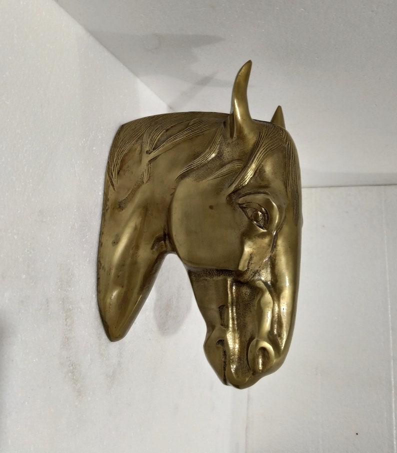 Metal Wall Mount Horse Head Wall Hanging Sculpture Statue Figurine Etsy