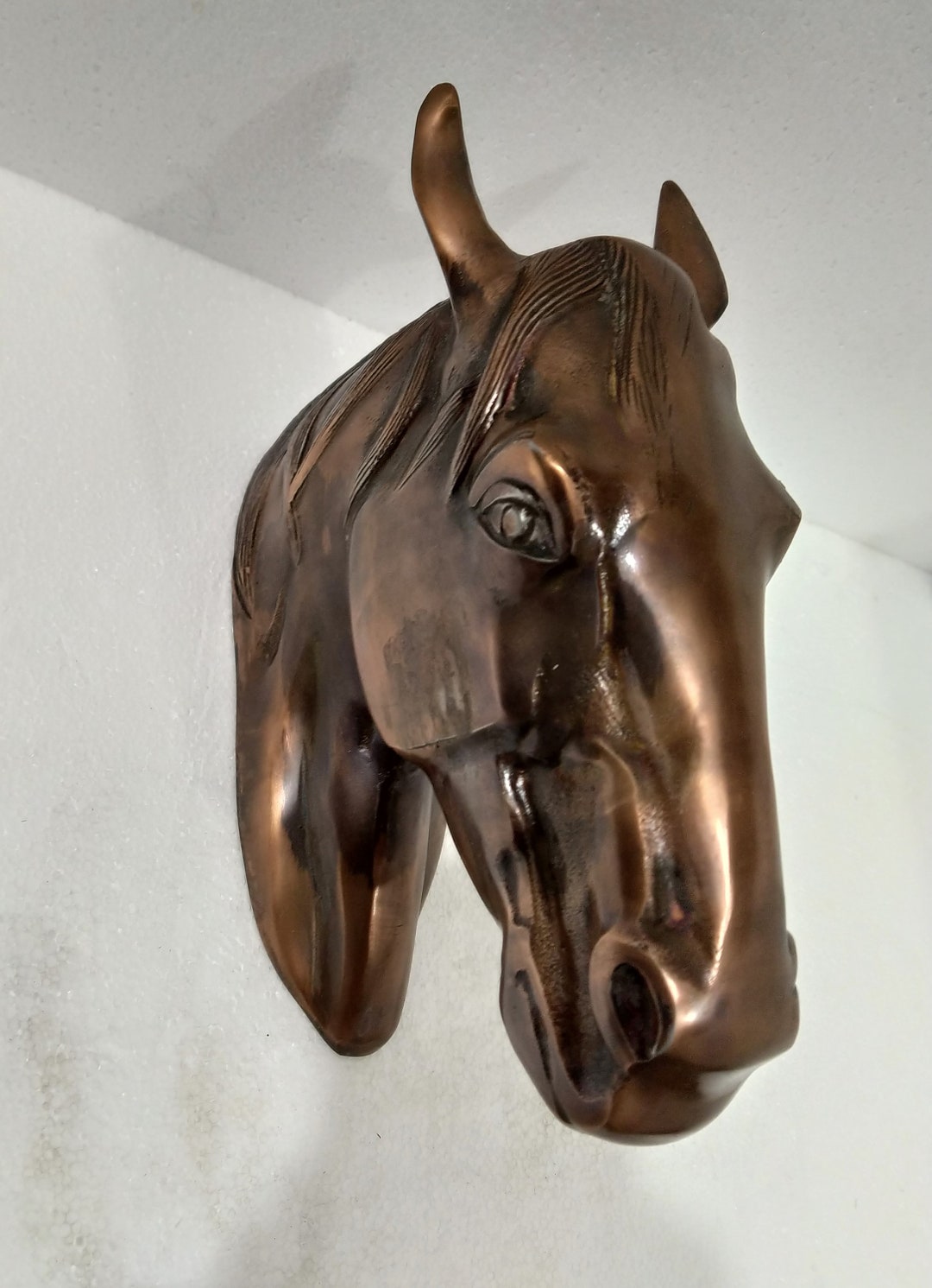 Metal Wall Mount Horse Head Wall Hanging Sculpture Statue Figurine Etsy