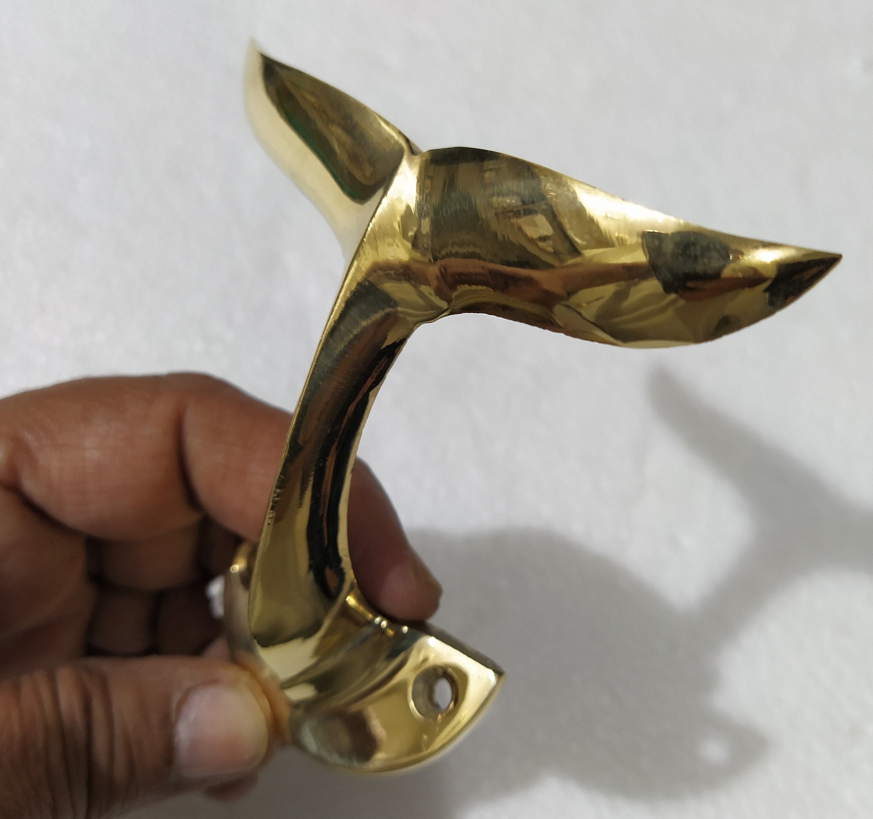 Whale Tail Brass Decorative Wall Mount Hooks 