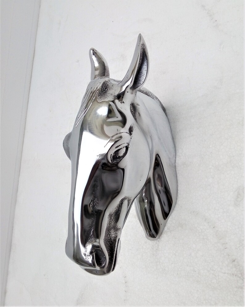 Metal Wall Mount Horse Head Wall Hanging Sculpture Statue Figurine Etsy