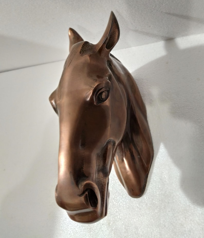 Metal Wall Mount Horse Head Wall Hanging Sculpture Statue Figurine Etsy