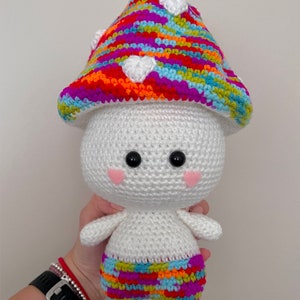 Pride Crochet Mushroom -- Rainbow Mushroom -- Mushroom Plushie