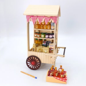 Kit for a market cart for honey and drinks in 1:12