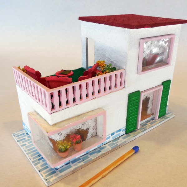 Kit 70s dollhouse in 1:144 with accessories