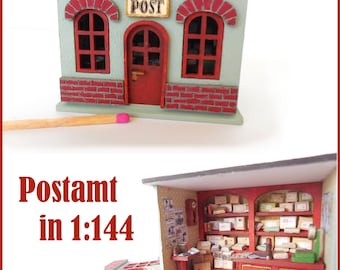 Kit nostalgic Post Office in 1:144 with accessories