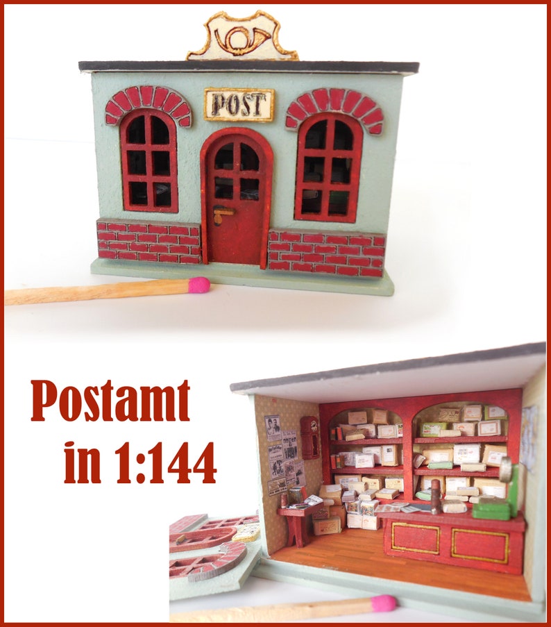 Kit nostalgisches Postamt in 1:144 mit Zubehör Bild 1