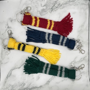 Wizard Houses Themed Scarf Keyring