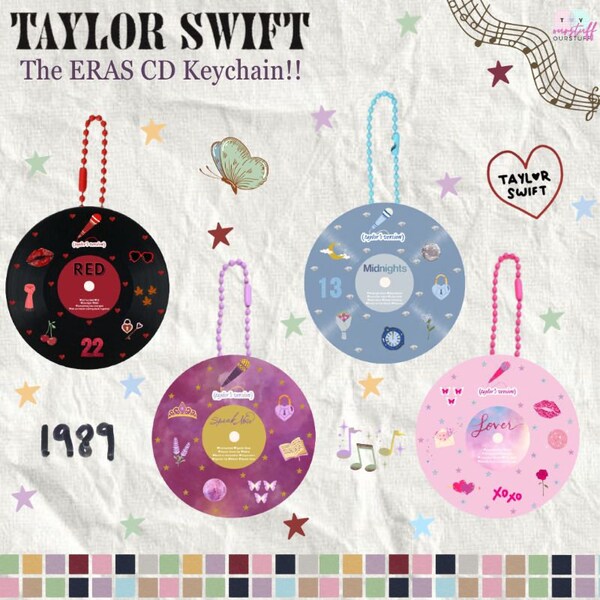 Taylor eras swift swiftie keychain eras CD