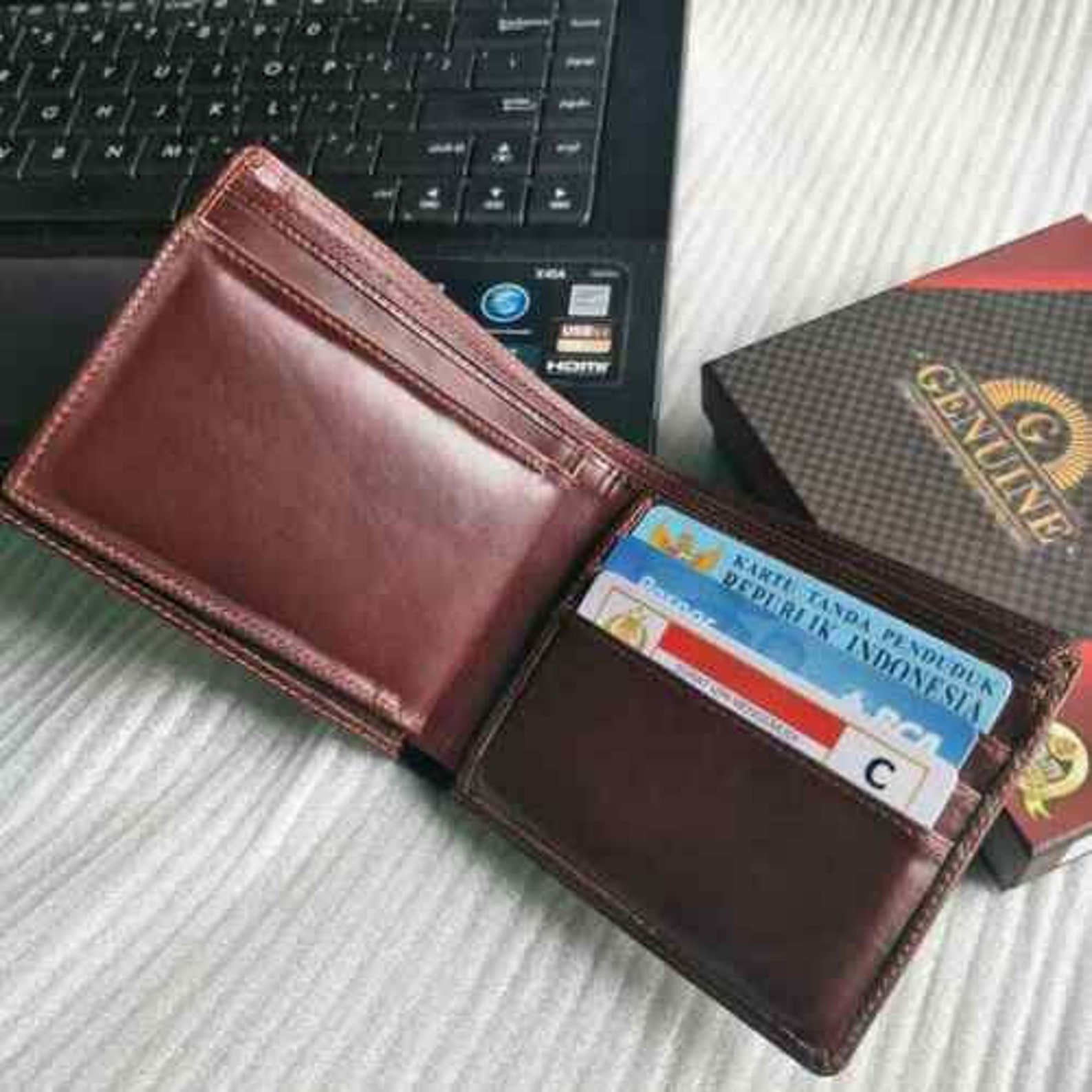 Brown Wallet Cow Leather Cowhide Genuine Original Handmade For Etsy