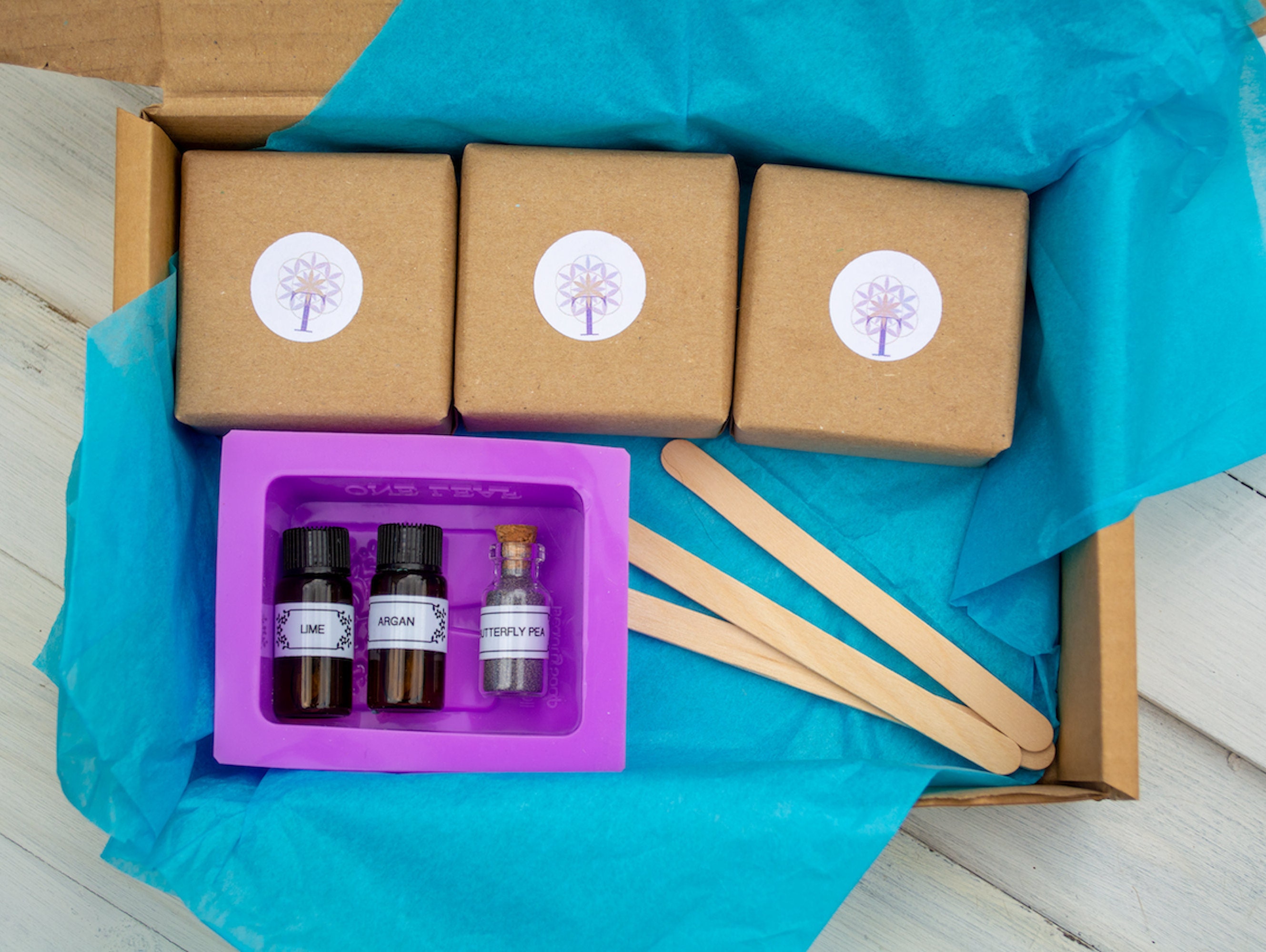 Eco Friendly Soap Making Kit Lime Argan Oil & Butterfly Pea. Etsy UK