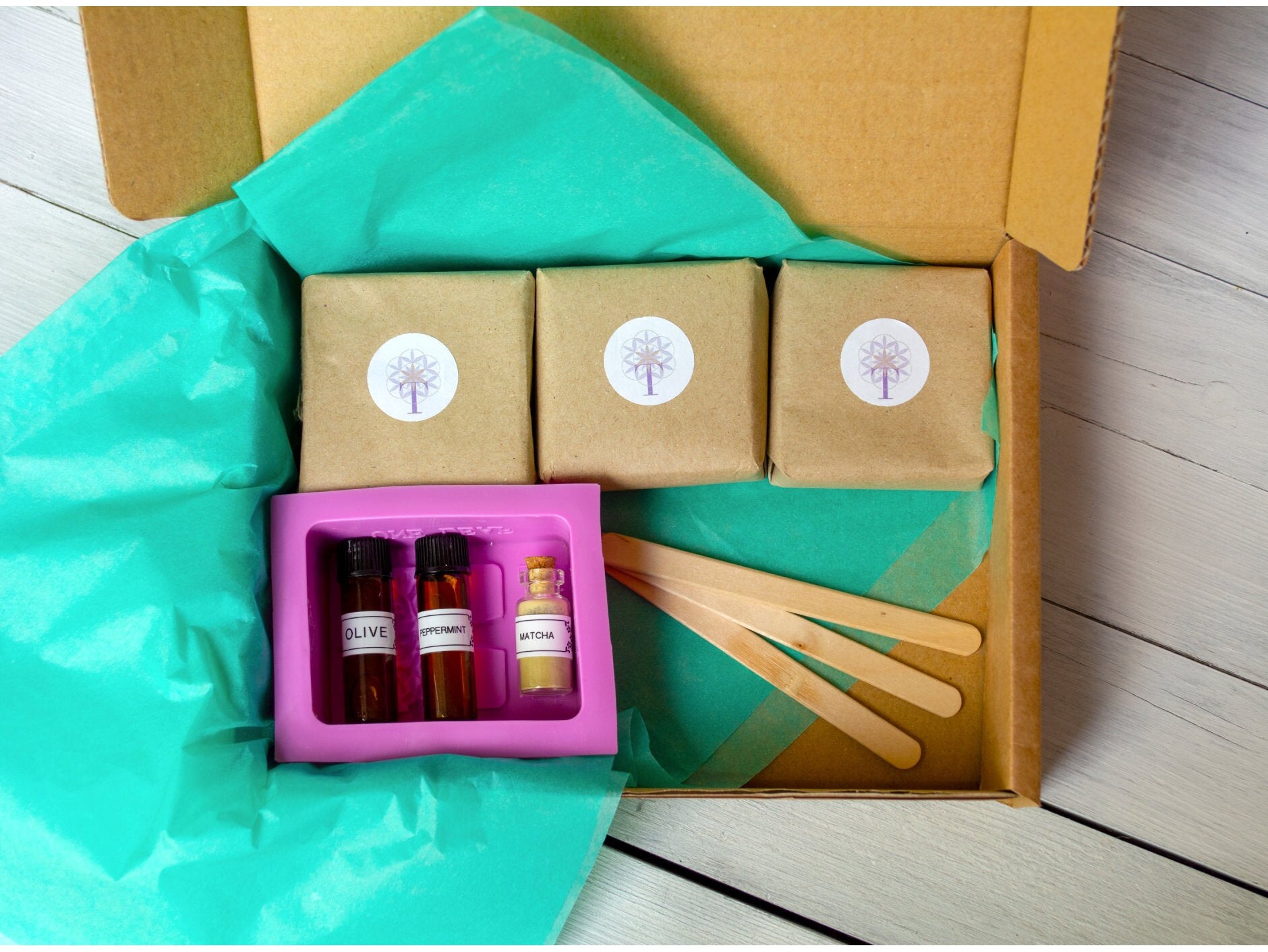 Eco Friendly Soap Making Kit Peppermint Green Tea & Olive Etsy