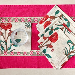 Indian Hand Block Printed Napkin Set of 8 Bohemian Wedding Napkins, 100% Cotton  Reusable Table Cloth Dinner Napkins Cocktail Napkin Set