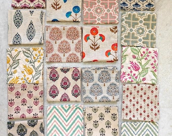 Assorted Napkins - Jaipur Hand Block Printed Napkins - 100% Cotton Cloth Napkins -  Eco Friendly Reusable Cloth Napkins - Party Table Décor