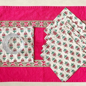 Jaipur Hand Block Printed Napkin - 100% Cotton Cloth Napkin - Eco Friendly Reusable Cloth Napkins - Party Table Décor - Cocktail Napkins