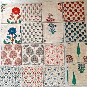 Assorted Napkin - Jaipur Hand Block Printed Napkin - 100% Cotton Cloth Napkin -  Eco Friendly Reusable Cloth Napkins - Party Table Décor