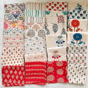 50 Pcs Bulk Lot Of Indian Hand Block Print Cotton Napkins Set Eco/Earth Friendly Reusable Cocktail Zero Waste Kids Cloth Napkins