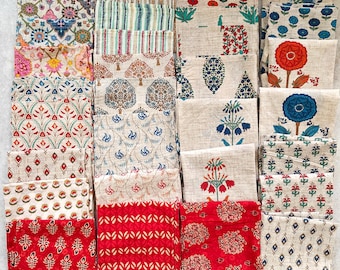 Assorted Cloth Napkins Set , Hand Block Printed Wedding Napkins, Bohemian Cotton , Reusable Table Cloth Dinner Napkins Mix and match pack