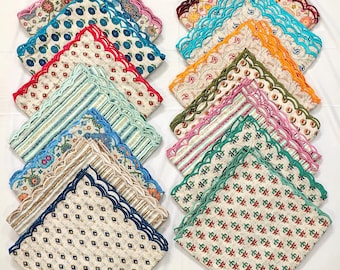 Assorted Napkins Jaipur Hand Block Printed embroidered Napkins Cotton Cloth Napkins - Eco Friendly Reusable Cloth Napkins Vale Table Décor