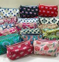 Large Cotton Quilted Hand Block Printed Wash Bag | Ideal Gift | Handmade | Toiletry Bag | Cosmetic Bag Block Print Travel Accessory Holiday product logo
