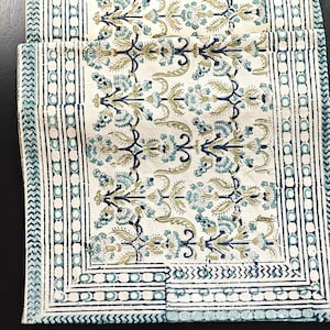 Indian Hand Block Printed Table Runner , 100% Cotton , Cloth Table Runner for Home Decor Kitchen, Dining Room, Holiday, Wedding Party Décor