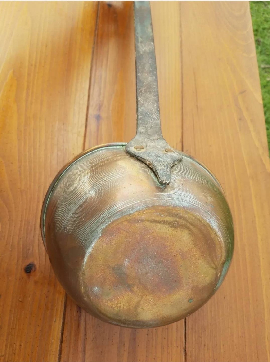 Antique Vintage Copper Ladle Soup Spoon Hand Hammered Crafted Strong