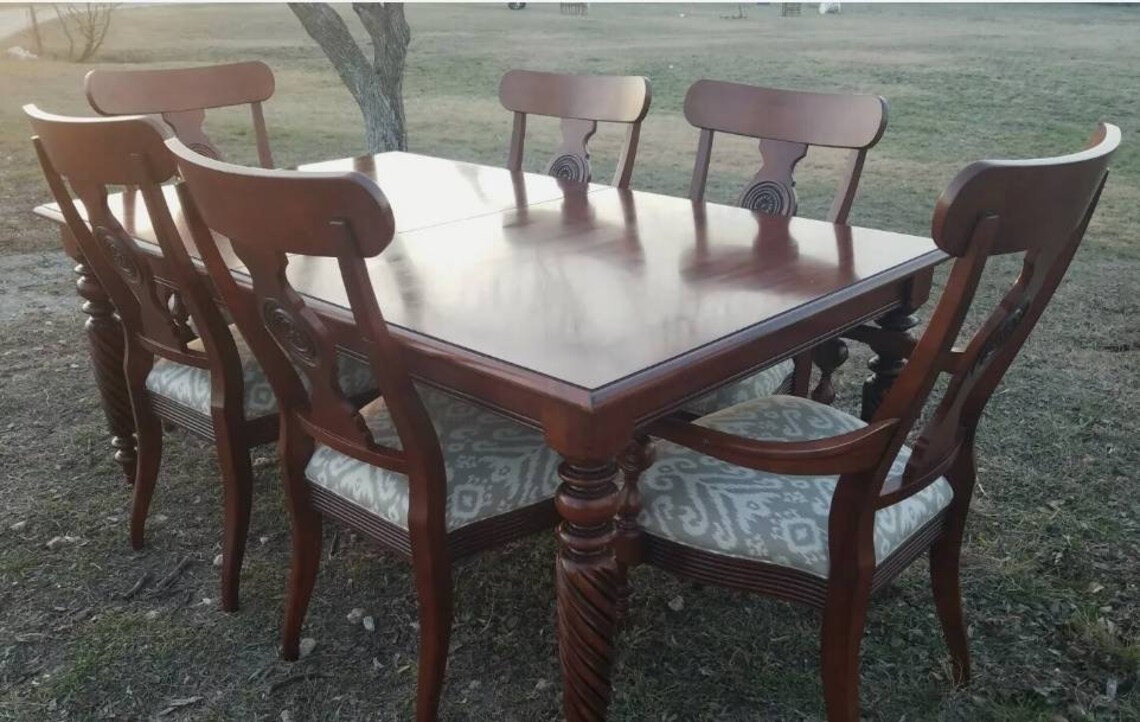 Ethan Allen British Classics Dining Set Livingston Carved Etsy