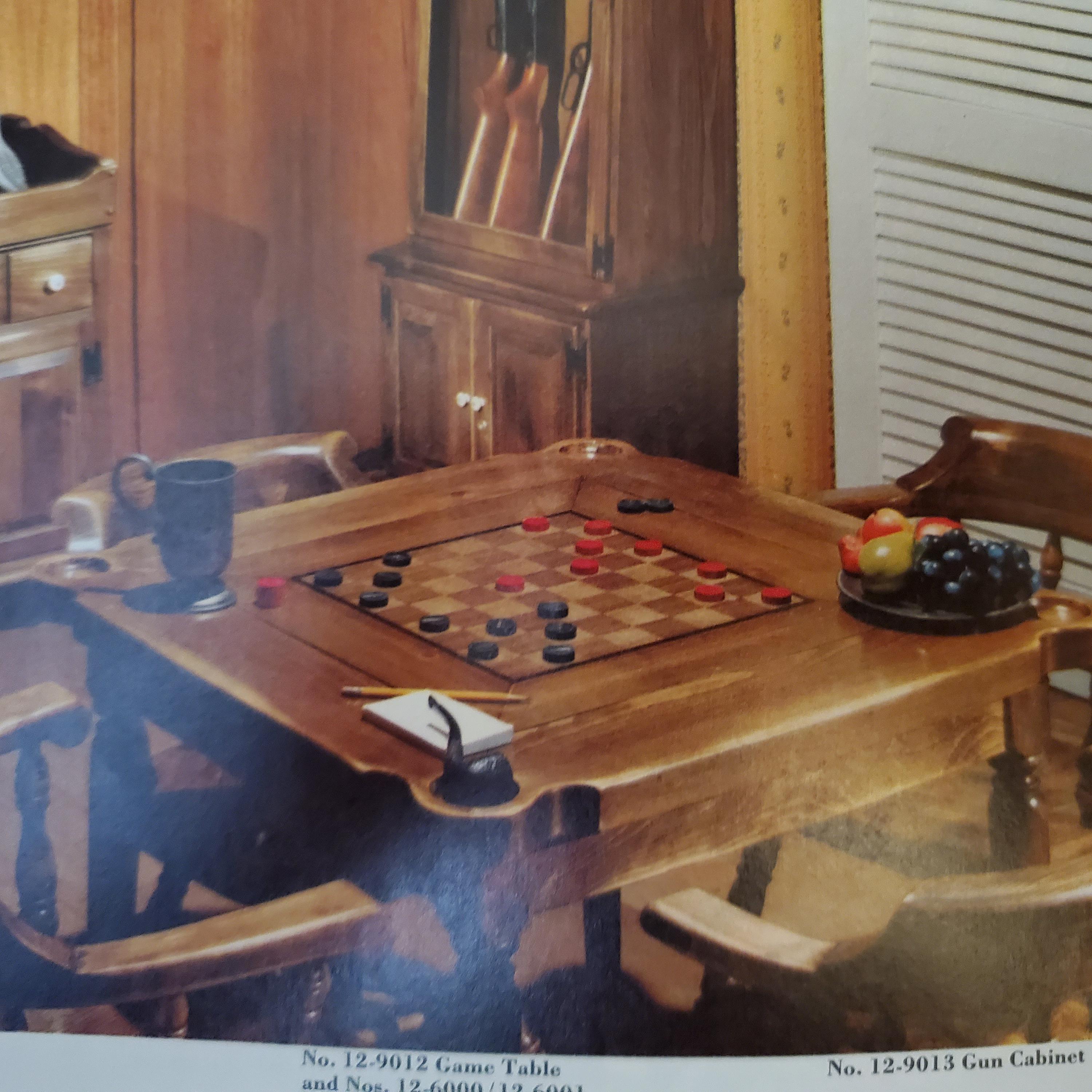 人気満点 Ethan Allen Game Table 12-9012 Chess Checkers Antiqued Pine その他