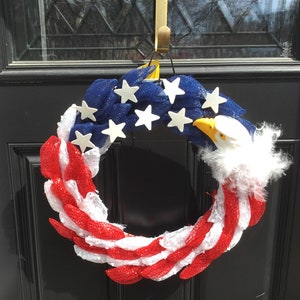 Eagle wreath, Patriotic decor, Red White Blue, Memorial Day
