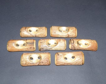 Large 7 Handmade  wood Tree Branch Buttons , accessories (1,97" x 0,98" diameter )