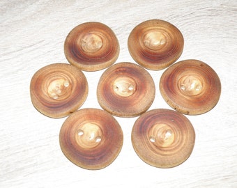 Große 7 handgefertigte Astknöpfe aus Holz, Zubehör (1,57 "Durchmesser x 0,28" dick)
