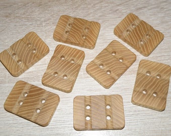 Large 8 Handmade ash wood Tree Branch Buttons , accessories (1,77"x 1,18" diameter x 0,28" thick)
