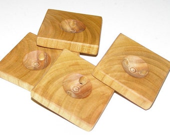 Large 4 Handmade plum wood Tree Branch Buttons , accessories (1,57" x 1,57" diameter )
