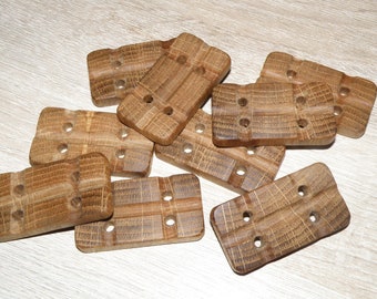 Große 9 handgefertigte Astknöpfe aus Eichenholz, Zubehör (1,97"x 3,10" Durchmesser x 0,28" dick)