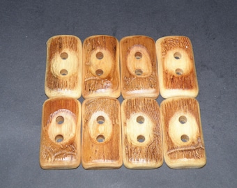 Large 8 Handmade  wood Tree Branch Buttons , accessories (1,77" x 0,98" diameter )