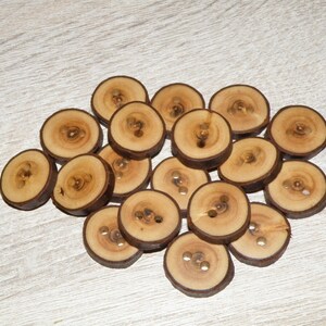 Large Brown Buttons 4 Holes,25mm 1 inch Wooden Buttons for Sewing Craft  Crocheting Scrapbooking Sweater Coat Button Replacement 50pcs Q3370