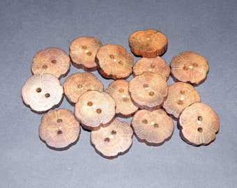 16 kleine handgefertigte Astknöpfe aus Eichenholz, Accessoires (22 cm Durchmesser x 5 mm Dicke)