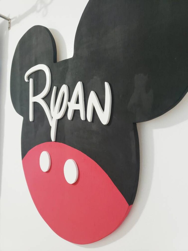Mickey mouse 3d wood disney name sign disney font minnie ...