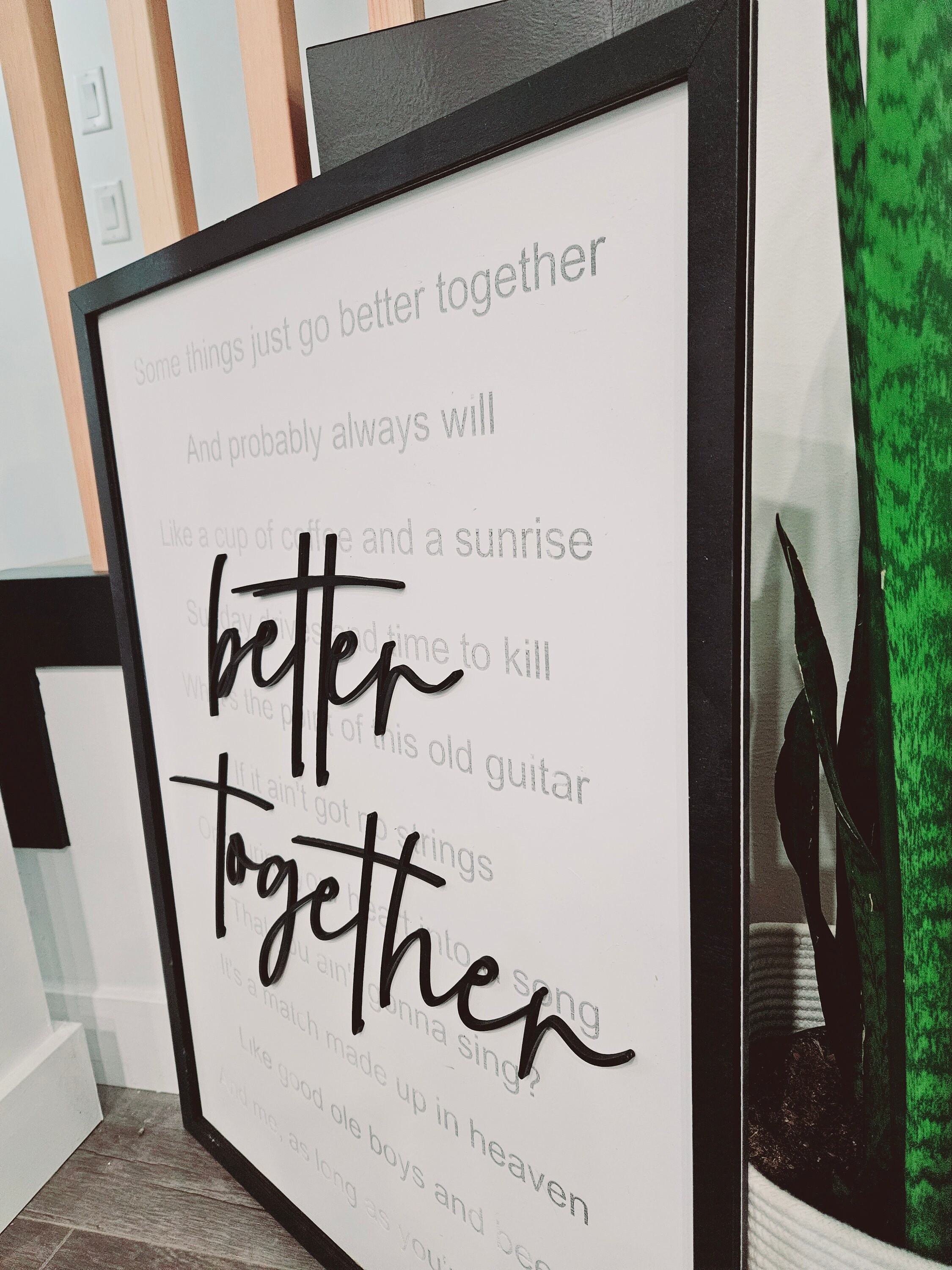 3D Wood Framed Custom Song Lyric Sign, Anniversary Gift - Etsy