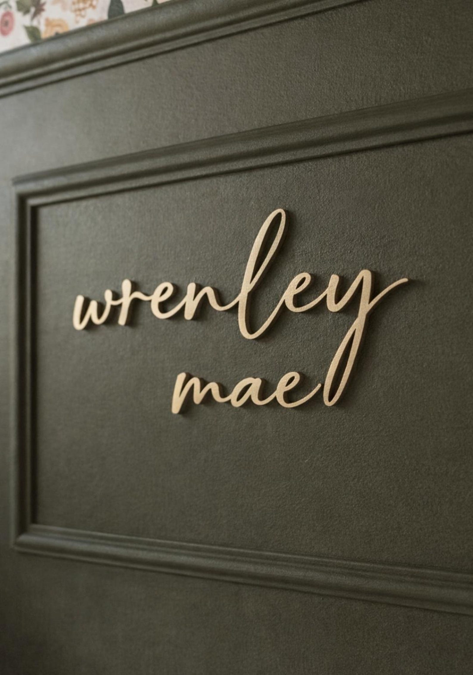 Wood Script Name Sign: Cursive Baby Nursery Wall Decor - Etsy