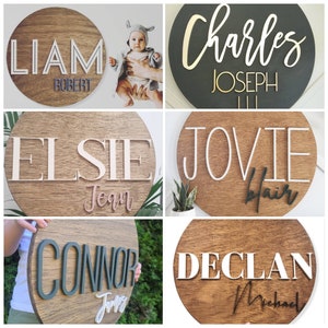 3D circle wood name sign room nursery name sign decor  wall decor baby shower newborn gift room bedroom crib sign boy girl wallpaper