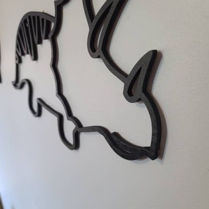 Silhouette de mur de dinosaure en bois pour chambre d'enfant image 3